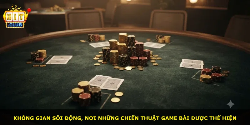 Không gian sôi động, nơi những chiến thuật game bài được thể hiện